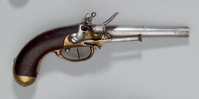 null Pistolet de cavalerie à silex modèle 1777, canon poinçonné et daté: “80”; coffre...