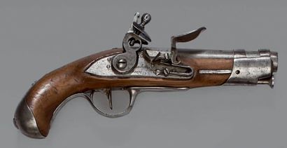 null Pistolet à silex de maréchaussée modèle 1770, canon poinçonné: “92” et matriculé:...