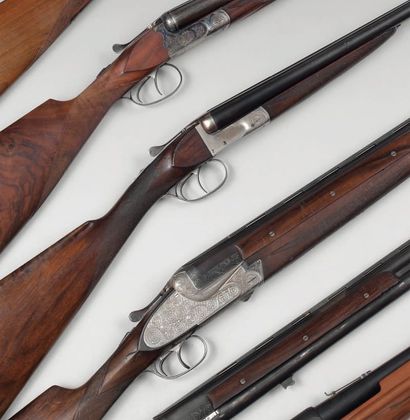 null Fusil de chasse liégeois cal. 16.70 (n° 10468) Canons juxtaposés de 70 cm, Ejecteurs...
