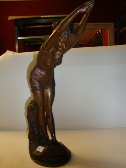 TABACCHI Odoardo (1831-1905) « Plongeuse ». Épreuve en bronze à patine brune, fonte...