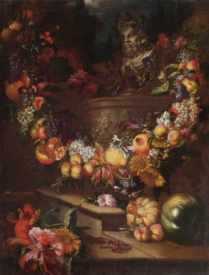 Jan Pauwel GILLEMANS II (Anvers 1651 - Amsterdam ? vers 1708) Nature morte aux fleurs...