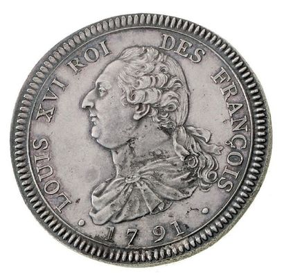 null CONCOURS de 1791 (Essais de l’écu) Épreuve en argent de l'Essai au buste drapé...