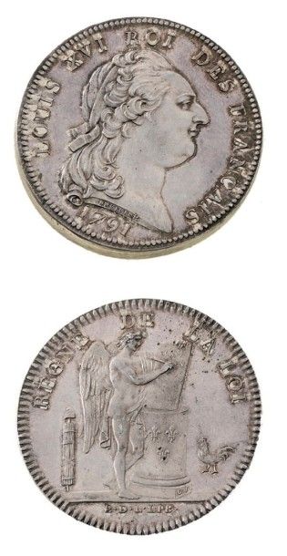 null CONCOURS de 1791 (Essais de l’écu) Épreuve en argent de l'Essai de Duvivier.
Cf:...