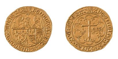 null HENRI VI (1422-1453) Salut d'or (6 février 1423). 3,45 g. Rouen.
L'Archange...