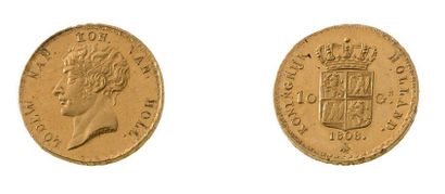null LOUIS NAPOLÉON (1806-1810) 10 Gulden or. 1808. Utrecht. 6,87 g.
Sa tête nue...