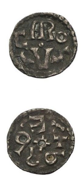 null Deuxième type, monogramme et croix (781-814) Denier argent. Melle. 1,26 g.
Gariel...