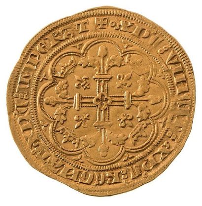 null Couronne d'or (29 janvier 1340). 5,36 g.
Couronne royale entourée de six lis.
R/...