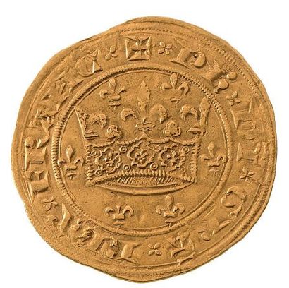 null Couronne d'or (29 janvier 1340). 5,36 g.
Couronne royale entourée de six lis.
R/...
