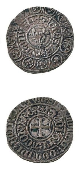 null Charles VII (1422-1461) Gros aux trois lis.
D. 307. Très bel exemplaire