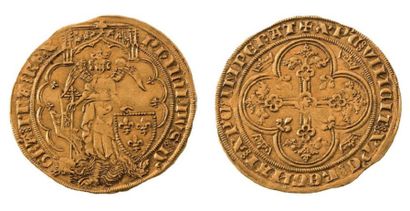 null Ange d'or. 2e émission, 8 août 1341. 6,37 g.
L'archange Saint Michel debout...