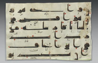 null Folio de Coran, Proche Orient ou Afrique du Nord, Xème siècle
Folio sur parchemin...