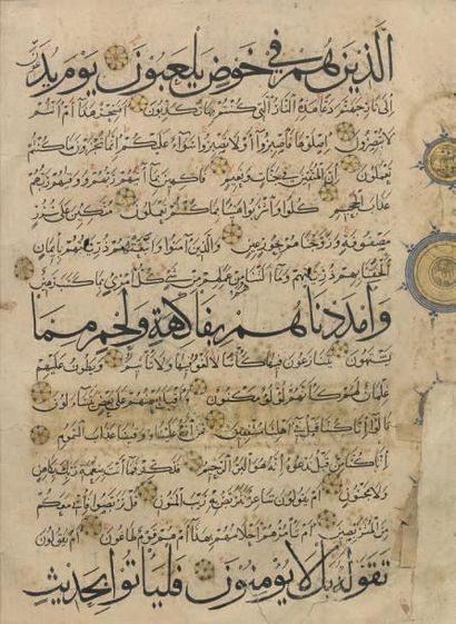 null Grand folio de Coran, Proche Orient, XIVème - XVème siècle
En arabe sur papier...