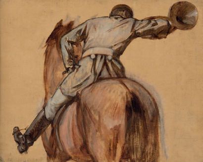 Léon-Charles HERMANN (1838 - 1907) (attr. à) Sonneur à cheval
Huile sur panneau,...