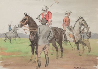 Pierre DUBAUT (1886 - 1968) Les joueurs de polo
Aquarelle et trait d'encre sur papier...