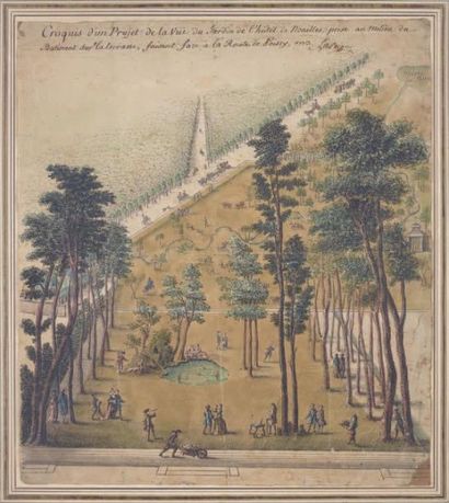 LASEIGNE (Actif en 1773) 
Projet pour la vue du jardin de l'hôtel de Noailles en...