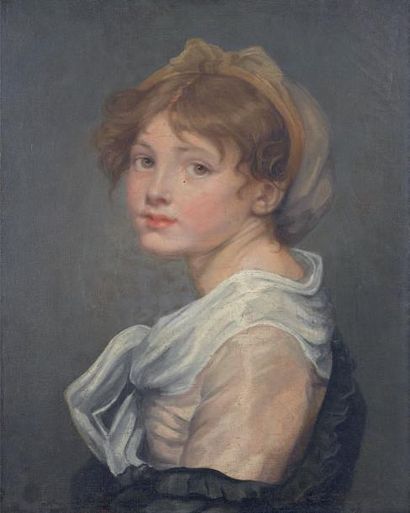 Ecole FRANCAISE du début du XIXème siècle, suiveur de Jean Baptiste GREUZE 
Figure...