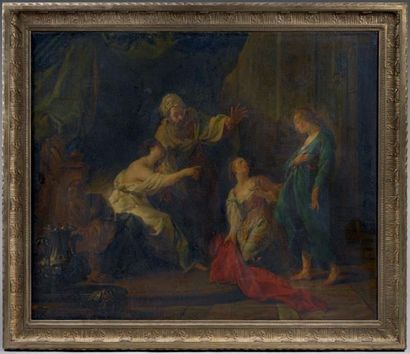 École FRANCAISE du XVIIIème siècle, atelier de Noël HALLE 
Joseph accusé par la femme...