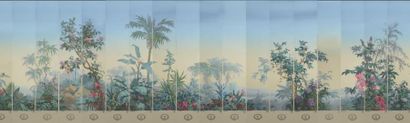null Papier-peint panoramique en dix-huit lés de la Maison Zuber au titre d'Isola...