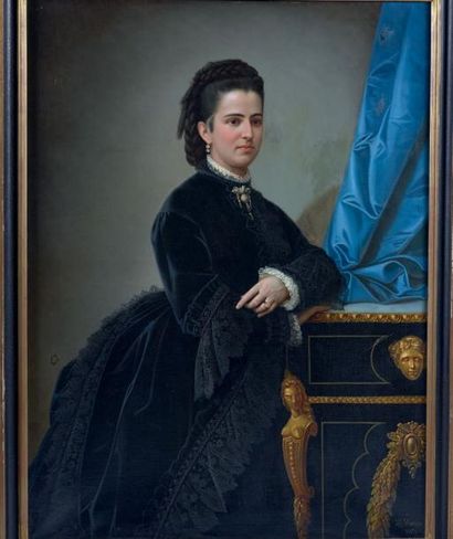 Edmond VIANCIN (Besançon 1836 - Paris 1877) 
Portrait de femme
Sur sa toile d'origine....
