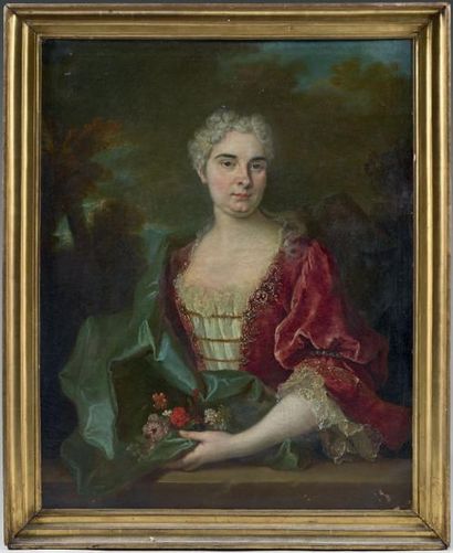JEAN-BAPTISTE OUDRY (Paris 1686 - Beauvais 1755) 
Portrait présumé de Madame Ponchon...