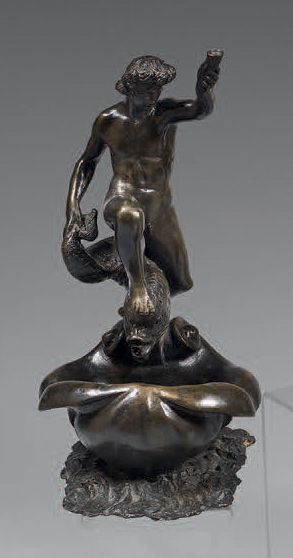 null Sculpture en bronze ciselé à patine brune, réalisé d'après la fontaine aux tortues...