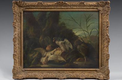 Attribué à Angelo Maria CRIVELLI dit IL CRIVELONNE (1672 - 1730) 
Paysage aux canards
Paysage...