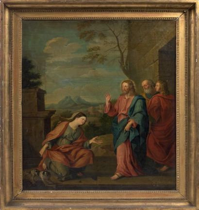 Jean Baptiste de CANY (? - Paris 1693) 
Le Christ et les pèlerins d'Emmaüs
Le Christ...