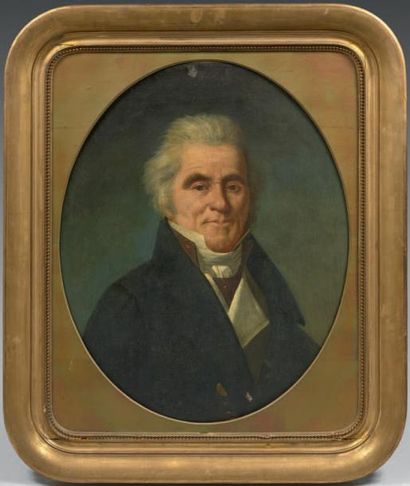 Ecole Francaise vers 1840 
Portrait d'homme
Toile. 73 x 59,5 cm