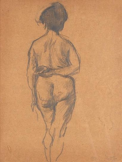 Henri MATISSE (1869 - 1954) Femme nue de dos, vers 1903-1904
Dessin au crayon noir,...