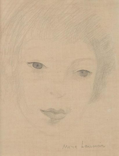 Marie LAURENCIN (1883 - 1956) Portrait
Dessin au crayon noir, porte une signature...