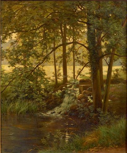 Henri BIVA (1848 - 1929) Villeneuve l'étang
Huile sur toile, signée en bas à gauche
66...