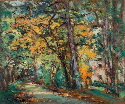 Émmanuel de La VILLÉON (1858 - 1944) Automne à Pesselières (Cher), 1940
Huile sur...