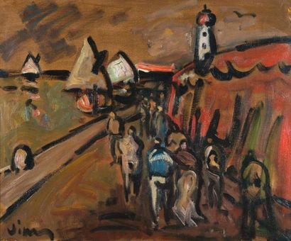 Sylvain VIGNY (1902 - 1970) Le phare, 1948
Huile sur toile, signée en bas à gauche
54...
