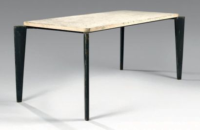 PROUVE Jean (1901 - 1984) Table «Flavigny» à pieds fuselés, en tôle d'acier plié,...