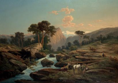 H.BAUMGARTNER (1868 - 1927) Paysages de montagnes
Huile sur toile, signée en bas...