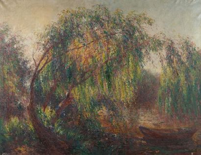 Lucien LAURENT-GSELL (1860 - 1944) Paysage aux saules sur le Rio Tigre
Huile sur...