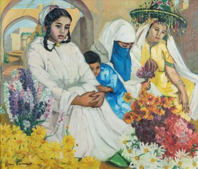José CRUZ HERRERA (1890 - 1972) La petite marchande de fleurs
Huile sur toile, signée...