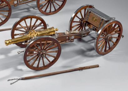 null Pièce de 12 d'artillerie montée système Valée, affût modèle 1827, échelle 1/6e;...