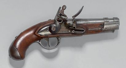 null Pistolet à silex de gendarmerie modèle an IX, canon daté: “1811”, queue de culasse...