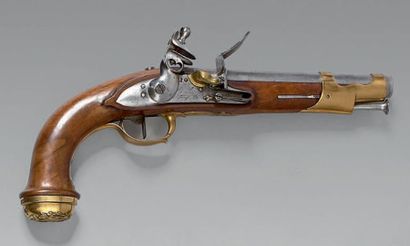 null Pistolet à silex de garde du corps du Roi premier modèle 1814/1815, canon à...