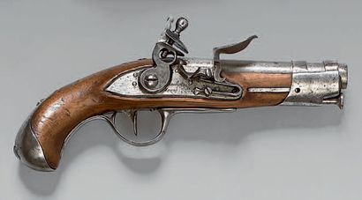 null Pistolet à silex de maréchaussée modèle 1770, canon poinçonné: “92” et matriculé:...