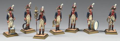 null Sept figurines: Musique du 1er régiment d'infanterie de la garde impériale,...
