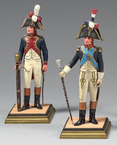 null Deux figurines: Musiciens, grenadier à pied de la garde impériale, 1er régiment,...