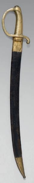 null Sabre-briquet d'infanterie modèle an XIII/1816, garde en laiton à une branche...