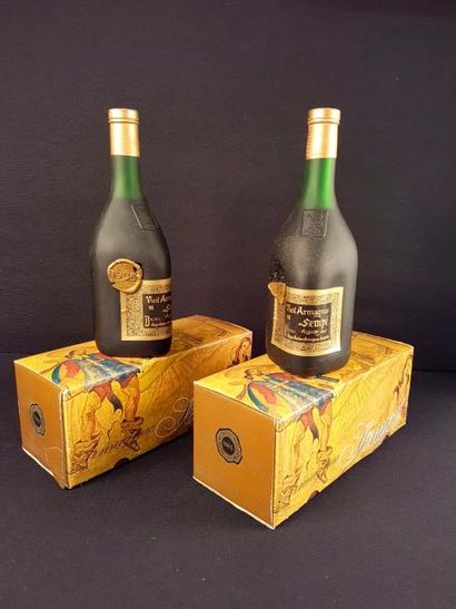 null 2 bouteilles 
ARMAGNAC 
 Sempé 
1965
 (1 médaillon cire cassé)
