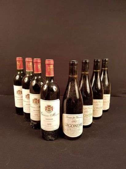 null Ensemble de 8
 bouteilles 
 

4 bouteilles 
MADIRAN 
 Montus 
[2 de 1982, 2...