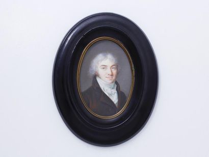 null AUGUSTIN Jean-Baptiste Jacques (1759-1832), école de. Portrait miniature ovale...