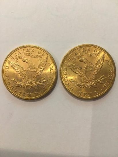 null 2 pièces de 10 Dollars or 1892 et 1899