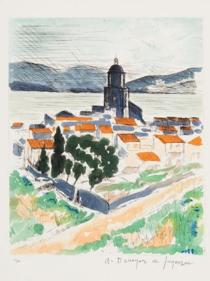 André DUNOYER DE SEGONZAC (1884-1974) 
Saint-Tropez la ferme à l'aire, 1925 - Saint-Tropez,...