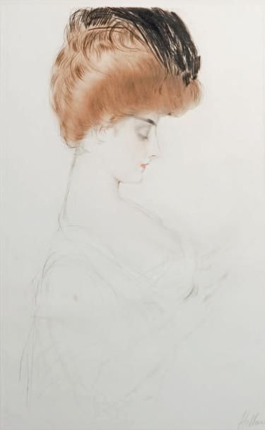 Paul César HELLEU (1859-1927) 
Portrait de Madame Letellier (C.1905. R. de Montesquiou
XXV)....